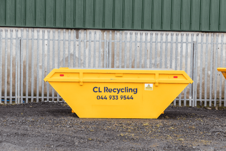 yellow skip at chris lynch recycling